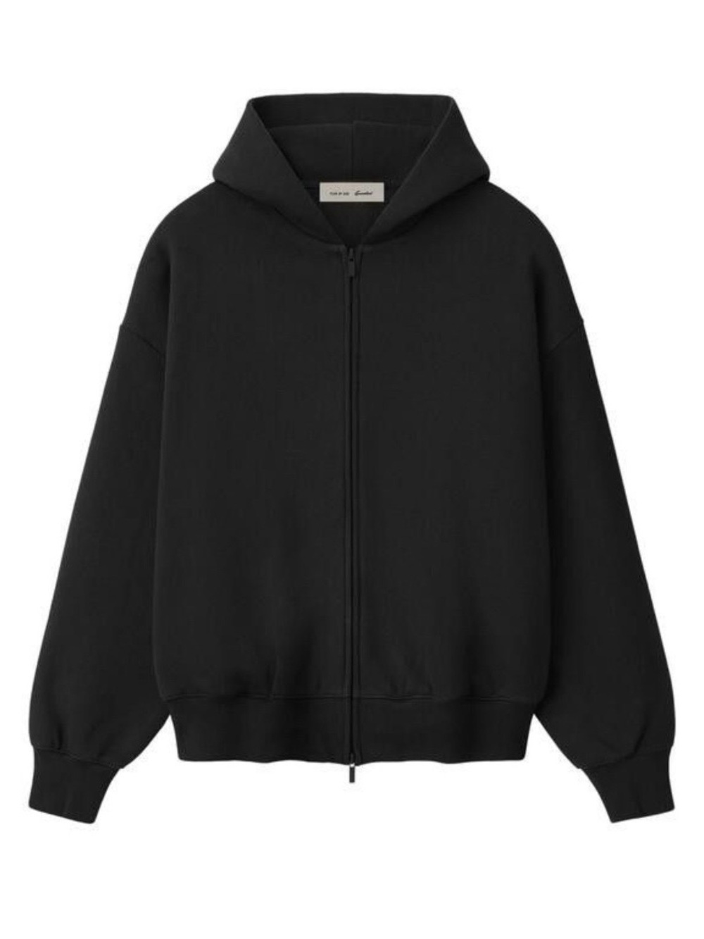 Essentials Black Tonal Script Hoodie - Picture 2 of 6